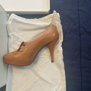 Taupe Anthropologie Closed Toe Heel